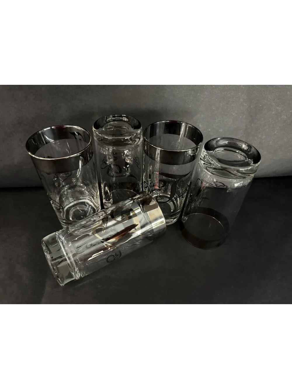 MCM Glastonbury Highball Tom Collins Glasses Monogram Platinum T 5.5